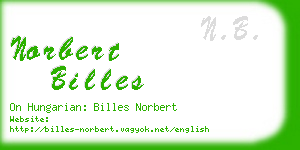 norbert billes business card